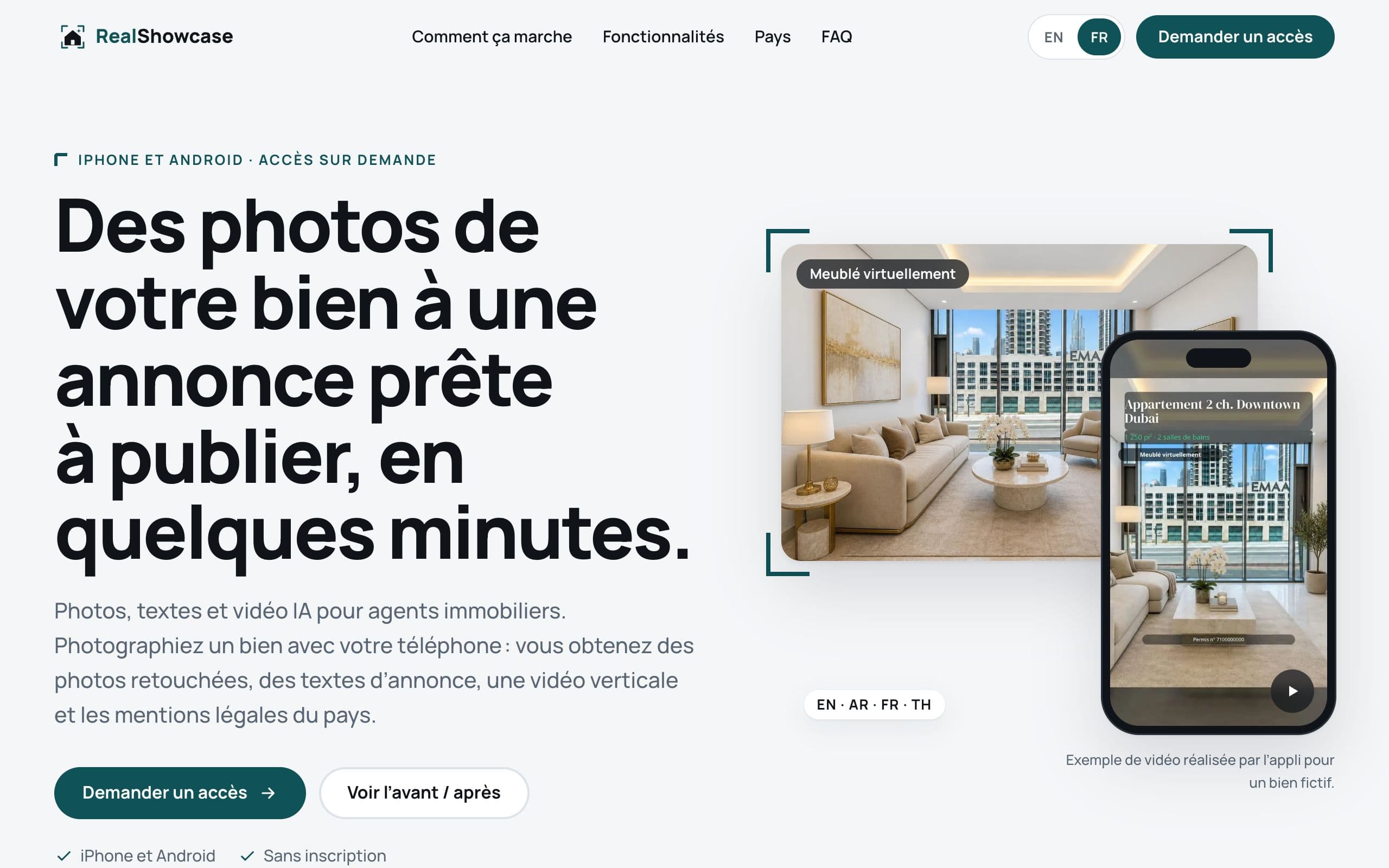 Aperçu du site RealShowcase